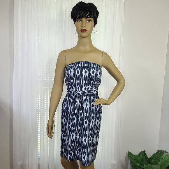 Athleta Dresses & Skirts - Athleta Strapless Anywhere Dress Navy/White Size 4 NWT